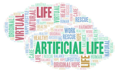 Obraz premium Artificial Life word cloud.