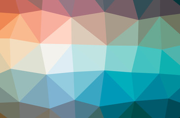 Illustration of abstract Blue, Yellow And Red horizontal low poly background. Beautiful polygon design pattern.