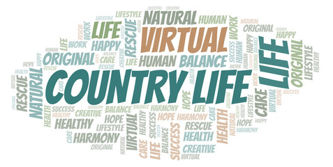 Fototapeta premium Country Life word cloud.
