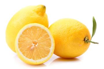 Lemon fruit on white background
