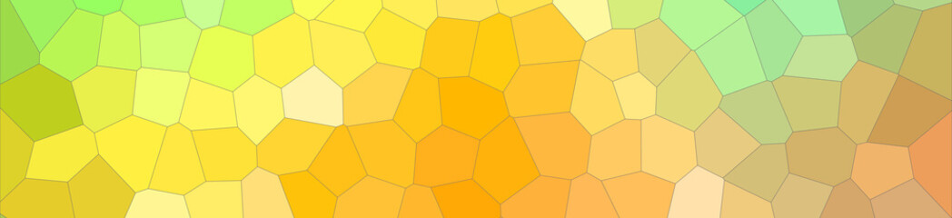 Abstract illustration of green orange blue and red colorful Middle size hexagon banner background, digitally generated.