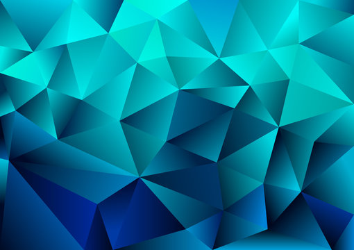 Triangulation pattern low poly blue triangle vector background 