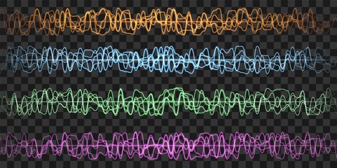 Abstract sound waves. Glow effect. Vector illustration. EPS 10
