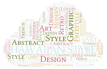 Obraz premium Hawaiian Style word cloud.