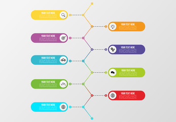 Modern Vector Infographics Elements Design Template. Business Data Visualization Timeline with Step Option and Marketing Icons can be used for workflow layout, presentation, diagram, annual reports