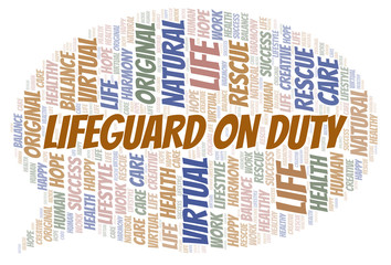Fototapeta premium Lifeguard On Duty word cloud.