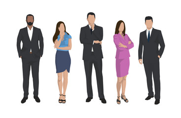 Obraz premium Business men and women, group of isolated vector iilustrations, business people flat design