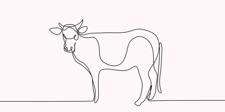 drawing of a continuous line of cattle.