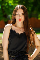 Fototapeta premium Young brunette woman