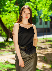 Fototapeta premium Young brunette woman