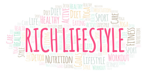 Obraz premium Rich Lifestyle word cloud.