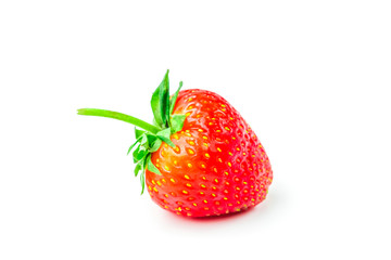 Strawberry (Fragaria x ananassa Duchesne) are fresh red fruit. rich in vitamins have a taste sour and sweet on isolated white background and clipping path