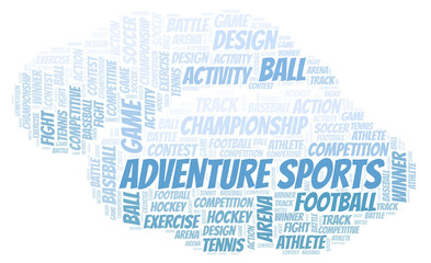 Fototapeta na wymiar Adventure Sports word cloud.