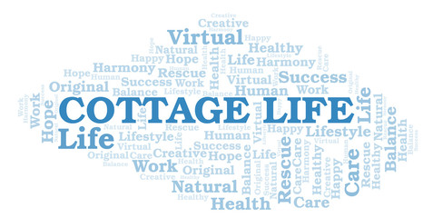 Obraz premium Cottage Life word cloud.
