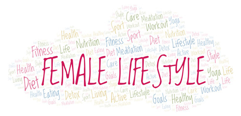 Obraz premium Female Lifestyle word cloud.