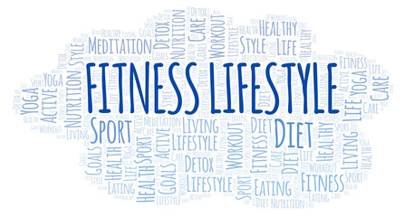 Fototapeta premium Fitness Lifestyle word cloud.