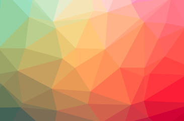 Illustration of abstract Green, Orange horizontal low poly background. Beautiful polygon design pattern.
