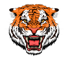 Stylized anger tiger head
