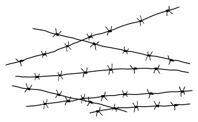 Barbed wire fence