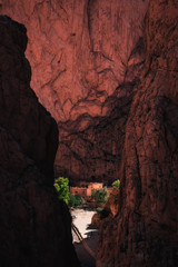 Todgha gorge, series of limestone river canyons, or wadi, in the eastern part of the High Atlas Mountains in Morocco