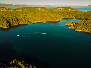 Aerial view. Fjord landscape near Bergen, Norway