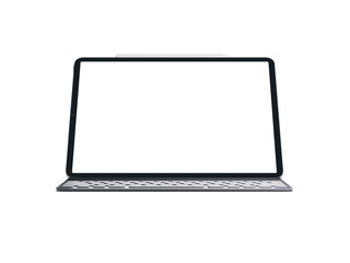 Blank screen tablet on white background. Isolated ipad. 