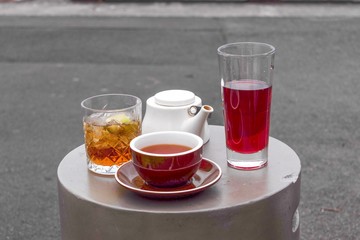 Teas served on small round table