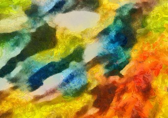 Abstract art painted texture background. Textured oil strokes and splashes on canvas. Simple creativity pattern for design. Close up macro palette in mixed colors. Original grunge backdrop. © Alexandr