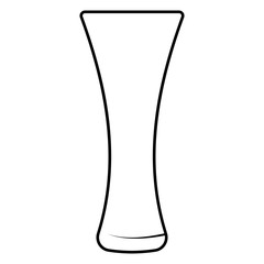 Vector illustration of a glass of cocktails. Logo icon empty glass for juice, cocktails and alcohol. Tall glass.