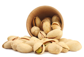 Pistachios isolated on white background