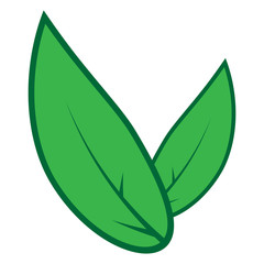 Tea leaves icon. Vector illustration of green tea leaves. Logo green tea leaves.