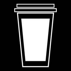 Paper cup icon. Vector illustration of a glass for tea or coffee for fast food. Plastic or paper glass with a coffee or tea. Logo for a paper cup for fast food.