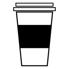Paper cup icon. Vector illustration of a glass for tea or coffee for fast food. Plastic or paper glass with a coffee or tea. Logo for a paper cup for fast food.