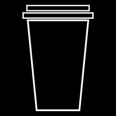 Paper cup icon. Vector illustration of a glass for tea or coffee for fast food. Plastic or paper glass with a coffee or tea. Logo for a paper cup for fast food.