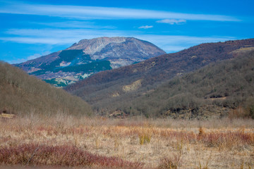 Landscape of mountains against valleys