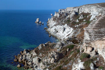View of the sea coast with rocks
