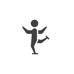 Figure skating vector icon. filled flat sign for mobile concept and web design. Ice figure skating glyph icon. Winter sport symbol, logo illustration. Pixel perfect vector graphics