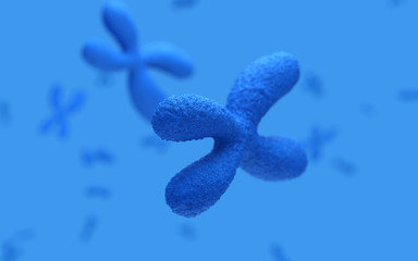 X Chromosomes structure. Genetics concept. 3d rendering,conceptual image.