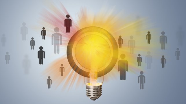 Light bulb banner, marketing concept, business idea. info graphic