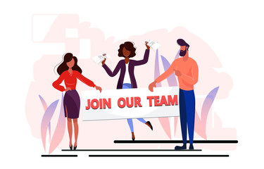 A colourful illustration that calls to join the team