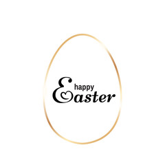 Egg symbol, icon, vector gold easter modern frame, graphic, outline design of eggs.