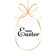 Obraz premium Vector easter egg symbol, icon, greeting card. Text: happy Easter
