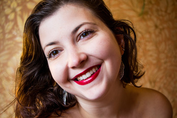 Portrait of young beautiful smiling woman