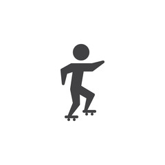 Fototapeta na wymiar Roller skating vector icon. filled flat sign for mobile concept and web design. Athlete on skate glyph icon. Summer sports symbol, logo illustration. Pixel perfect vector graphics