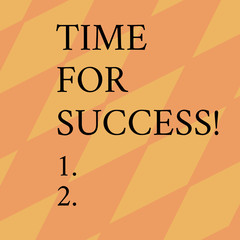Word writing text Time For Success. Business photo showcasing To get professional rewards after hard effective work Geometrical Blank Color Diamond Shape in Diagonal Seamless Pattern