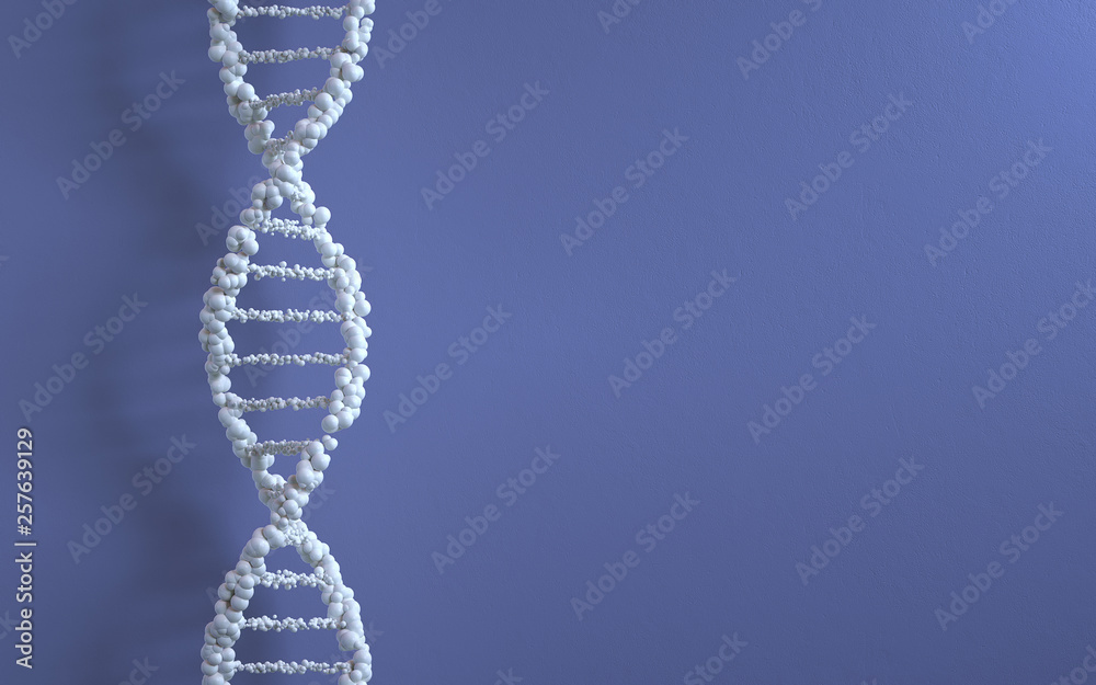 Poster dna molecules, structure of the genetic code, 3d rendering,conceptual image.