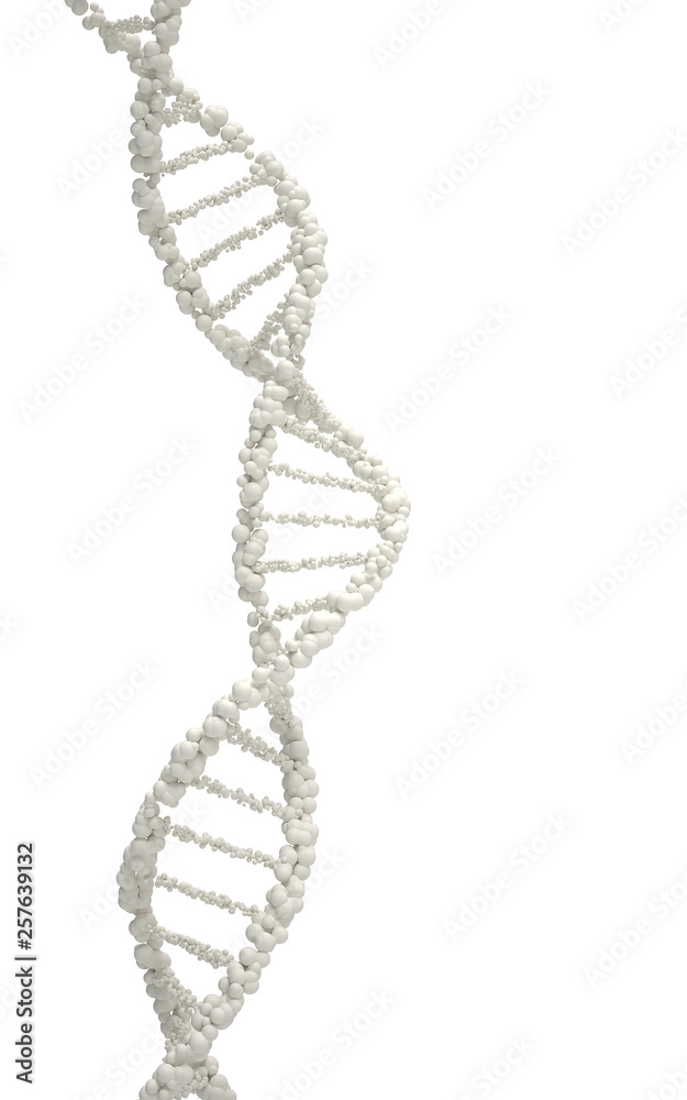 Poster dna molecules, structure of the genetic code, 3d rendering,conceptual image.