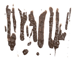 Mud splatter isolated on white background, with clipping path