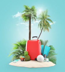 Fototapeta premium Travel concept, 3d rendering
