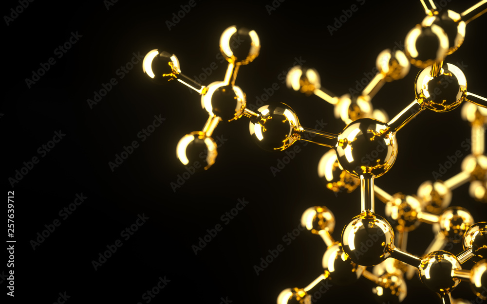 Sticker molecule model. science concept. 3d rendering,conceptual image.